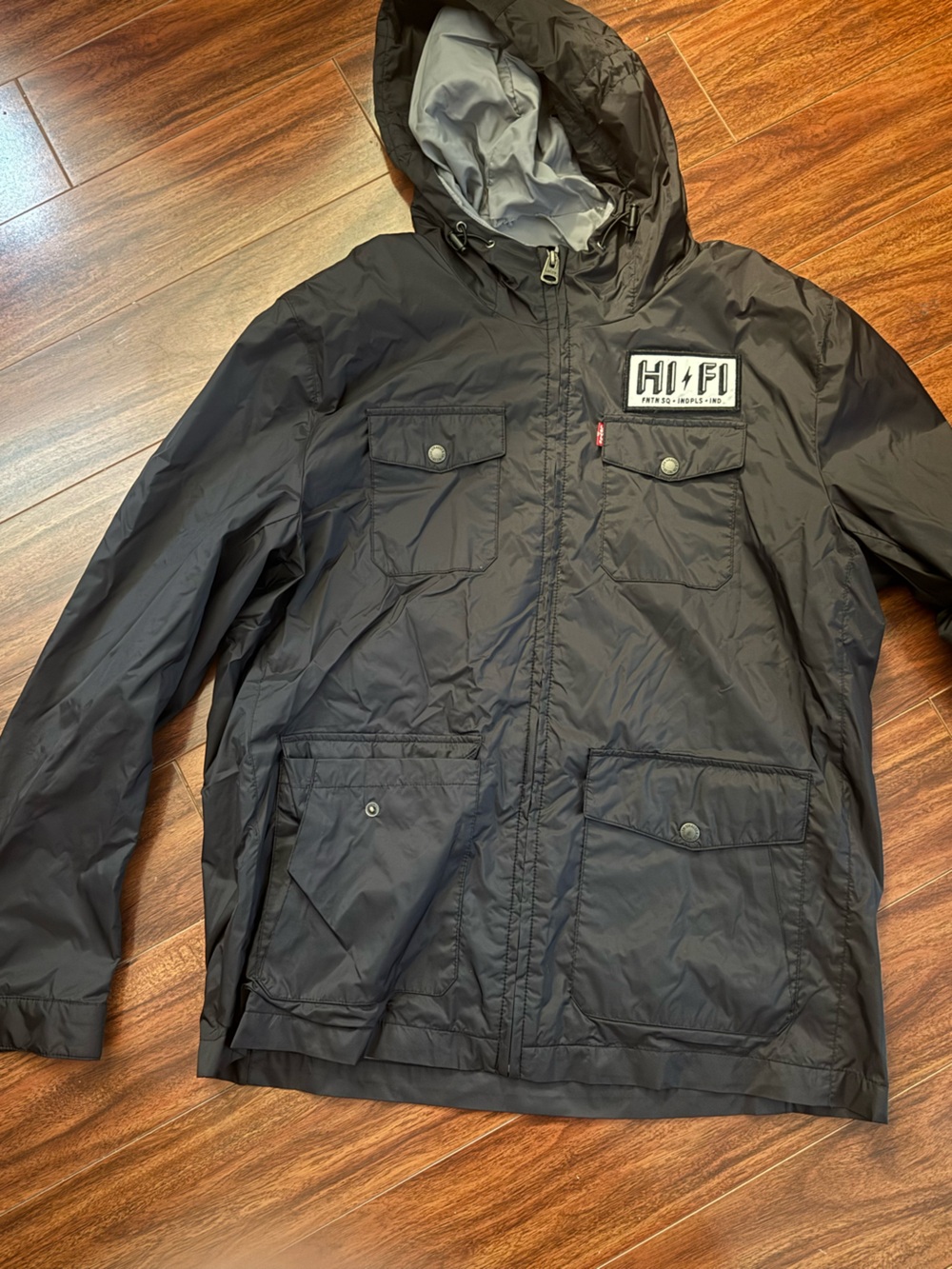 Levi's Black Hooded Military Field Jacket with Hi-Fi Patch